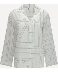 TOTEME - Pj Monogram Cotton Shirt - Lyst