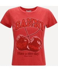 Ganni - Future Cherry T-Shirt By - Lyst
