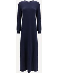 Malo - Long Cashmere Crewneck Dress - Lyst