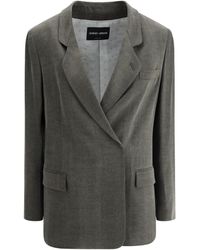 Giorgio Armani - Double-Breasted Satin Blazer - Lyst