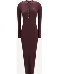 Courreges - Rib Knit Polo Long Dress - Lyst