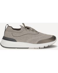 Brunello Cucinelli - Techno Cotton Knit Sneakers Runners - Lyst