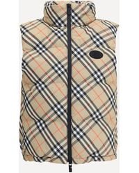 Burberry - Check Vest Down Jacket - Lyst