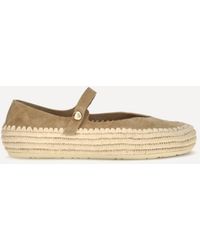 Loewe - Rio Suede And Raffia Mary Jane Espadrillas - Lyst