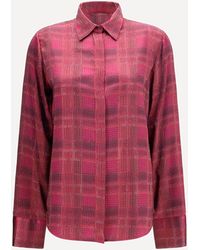 Ermanno Scervino - Crystal Check Satin Shirt - Lyst