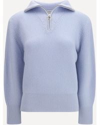 forte_forte - Forte_Forte Wool And Cashmere Half Zip Sweater - Lyst
