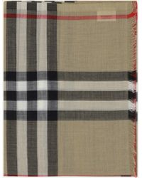 Burberry - Silk And Wool Blend Scarf - Lyst
