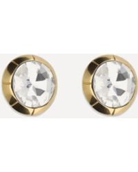 Alessandra Rich - Round Crystal Clip-On Earrings - Lyst