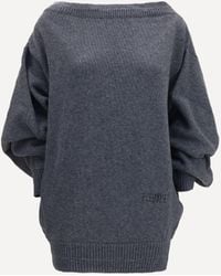 MM6 by Maison Margiela - Wool-Blend Mini Dress With Wide Sleeves - Lyst