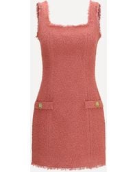 Balmain - Short Tweed Dress With Two Pockets - Lyst