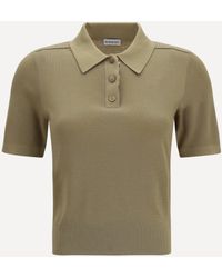 Burberry - Knit Polo With Check Trim - Lyst