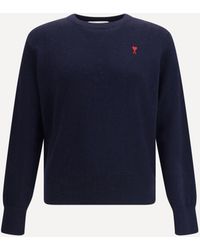 Ami Paris - Pull Col Rond Ami De Coeur - Lyst