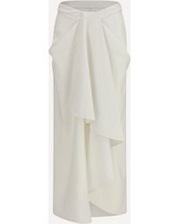 Givenchy - Long Draped Wool And Mohair Skirt - Lyst