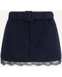 Self-Portrait - Wool Shorts With Lace - Lyst