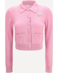 Self-Portrait - Floral Embroidered Knit Cardigan - Lyst