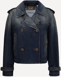 Burberry - Blue Cotton Denim Jacket - Lyst
