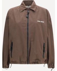 Miu Miu - Gabardine Jacket With Zip - Lyst