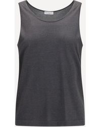 Brunello Cucinelli - Luminous Knit Tank Top - Lyst