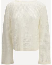 Allude - Perforated Boatneck Jumper - Lyst