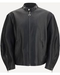Gucci - Horsebit Leather Biker Jacket - Lyst
