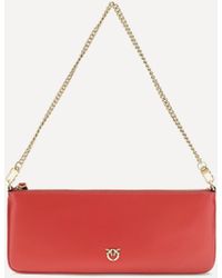 Pinko - Horizontal Flat Leather Shoulder Bag - Lyst