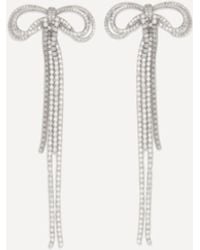 Self-Portrait - Double Crystal Bow Earrings - Lyst