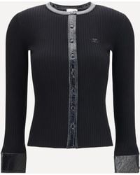 Courreges - Vinyl And Knit Cardigan - Lyst