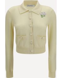 Self-Portrait - Floral Embroidered Knit Cardigan - Lyst