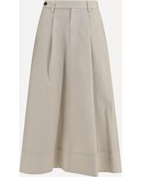 Brunello Cucinelli - Cotton Poplin Skirt With Monili Detail - Lyst