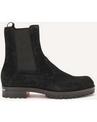 Christian Louboutin - Cavernos Suede Chelsea Boots - Lyst