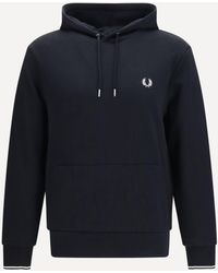 Fred Perry - Hoodie With Striped Cuffs - Lyst