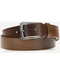 Brunello Cucinelli - Carved Leather Belt With Shimmering Buckle - Lyst
