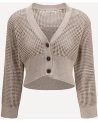 Brunello Cucinelli - Sequined Mesh Cardigan - Lyst