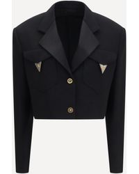 Versace - Cropped Wool Blazer - Lyst