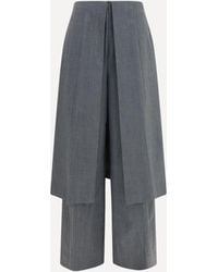 THE LATEST - Tailored Pants With Draped Skirt Panel - Lyst