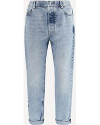Brunello Cucinelli - Straight-Leg Turn-Up Jeans - Lyst
