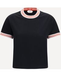 Versace - T-Shirt With Greca Detail - Lyst
