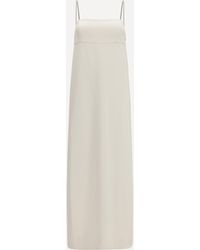 Brunello Cucinelli - Long Silk Dress With Monili Chain - Lyst