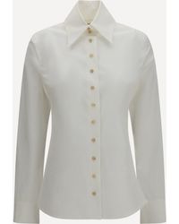 KHAITE - Ivy High-Neck Shirt - Lyst