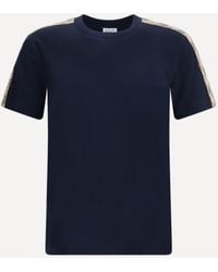 Burberry - Short-Sleeved T-Shirt With A Single Check Stripe On Both Shoulders - Lyst