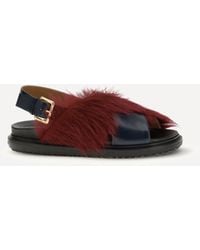 Marni - Fur-Lined Fussbett Sandals - Lyst