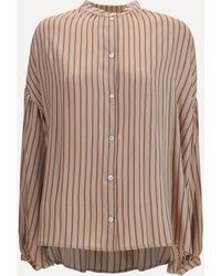 Kristina Ti - Silk Blend Striped Shirt - Lyst