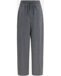 Ami Paris - Wool Pants With Elasticated Waist - Lyst