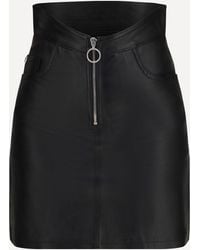 Fiorucci - Leather Mini Skirt With Zip - Lyst