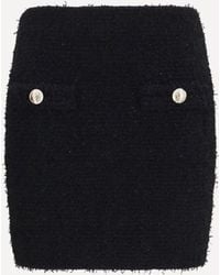 Balmain - Tweed Mini Skirt With Logo Buttons - Lyst