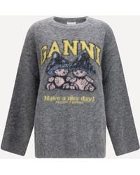 Ganni - Mushroom Teddy Alpaca-Blend Sweater - Lyst