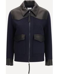 P.A.R.O.S.H. - P. A.R. O.S. H. Leather Trimmed Jacket - Lyst