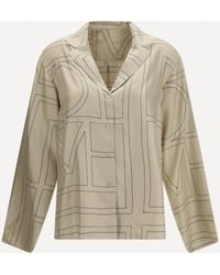 TOTEME - Silk Shirt With All-Over Monogram - Lyst