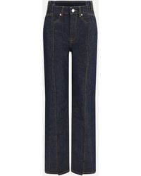 Ganni - Slub Denim Fold Jeans - Lyst