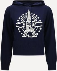 KENZO - Eiffel Tower Design Wool Hoodie - Lyst